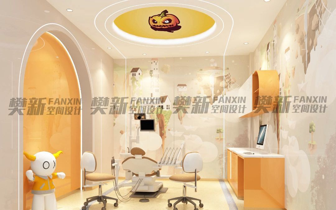 口腔诊所的大厅的天花板