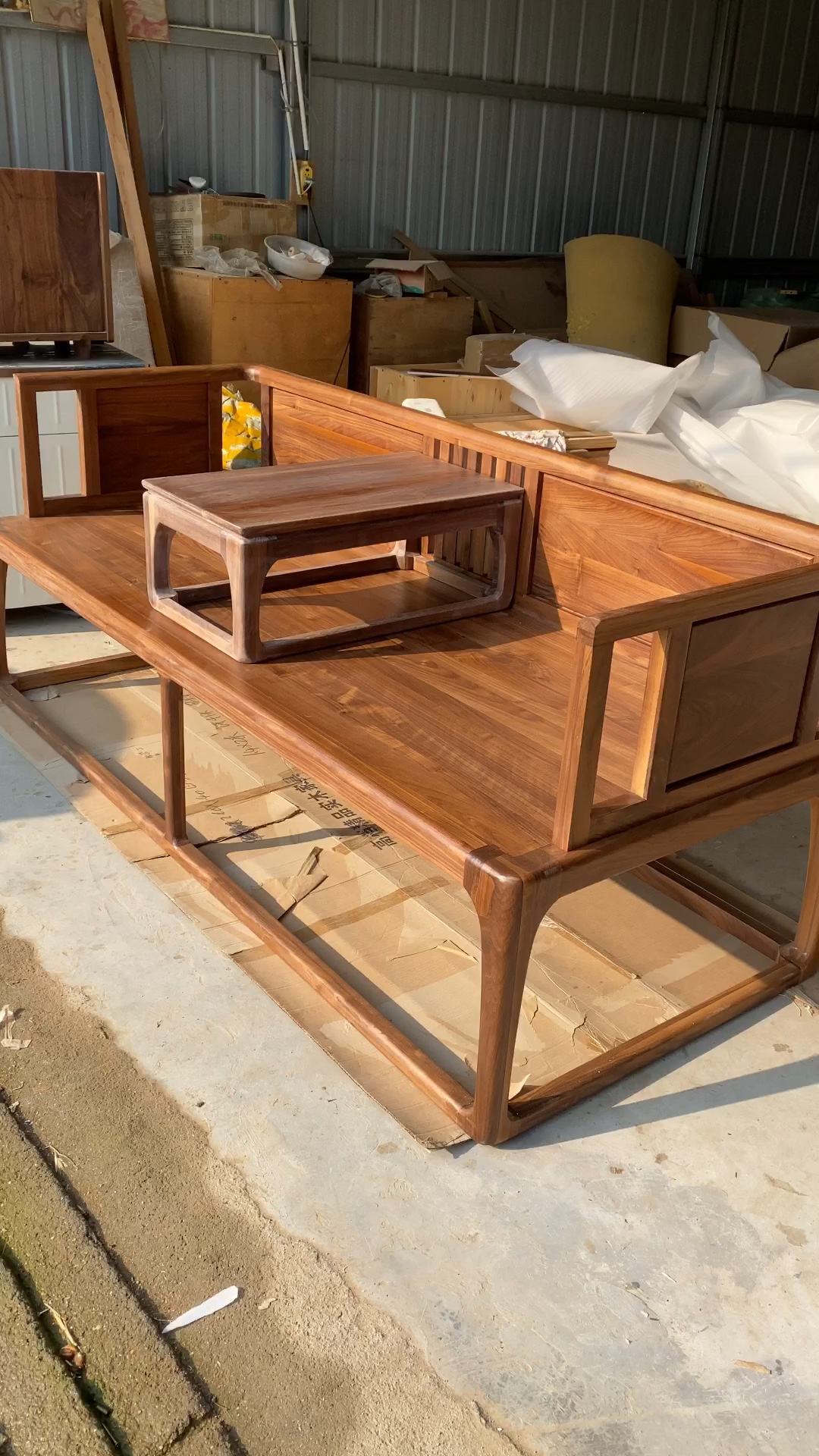 北美特级黑胡桃木罗汉床77小炕桌.完美搭配