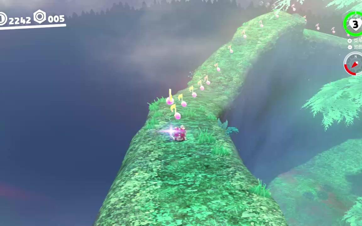 【月亮】《超级马里奥奥德赛》森之国-在墙上收集音符