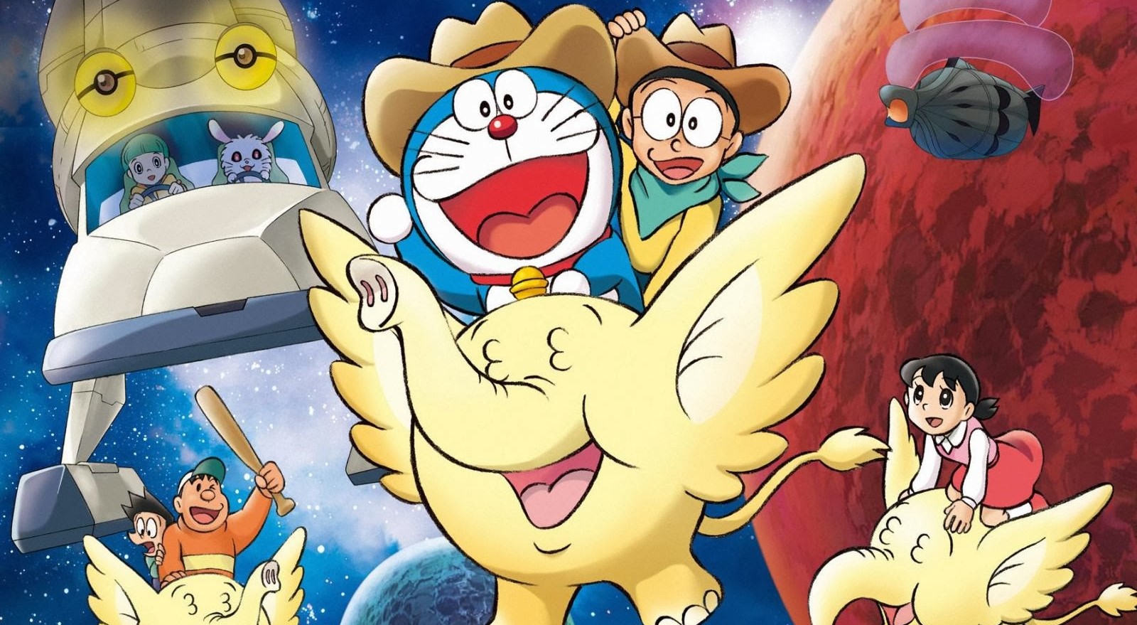 《哆啦a梦大雄的宇宙开拓史》胖虎用棒球打败宇宙恶霸