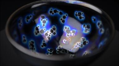 名工 水野守山 造 天目 飛天承 燿変天目茶碗 抹茶碗 秀逸作 共箱 共布 陶歴付 茶道具 本物保証 燿変油滴天目茶碗 茶器＆茶道具 抹茶碗 - Sazen Tea