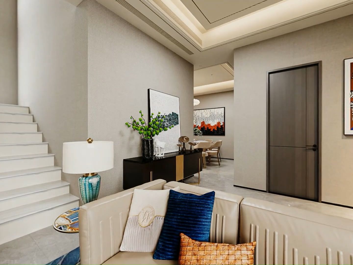 自建房一楼客厅效果图设计