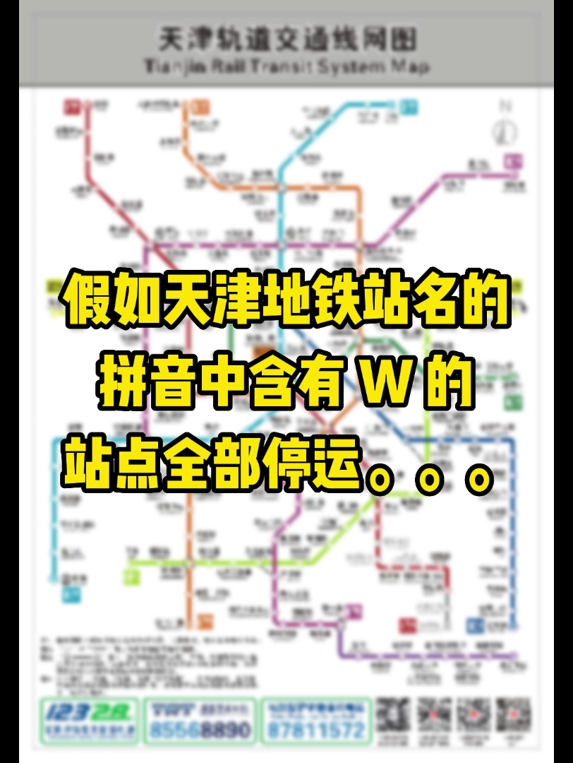 假如天津地铁站名的拼音中含有W的站点全部停运哔哩哔哩bilibili