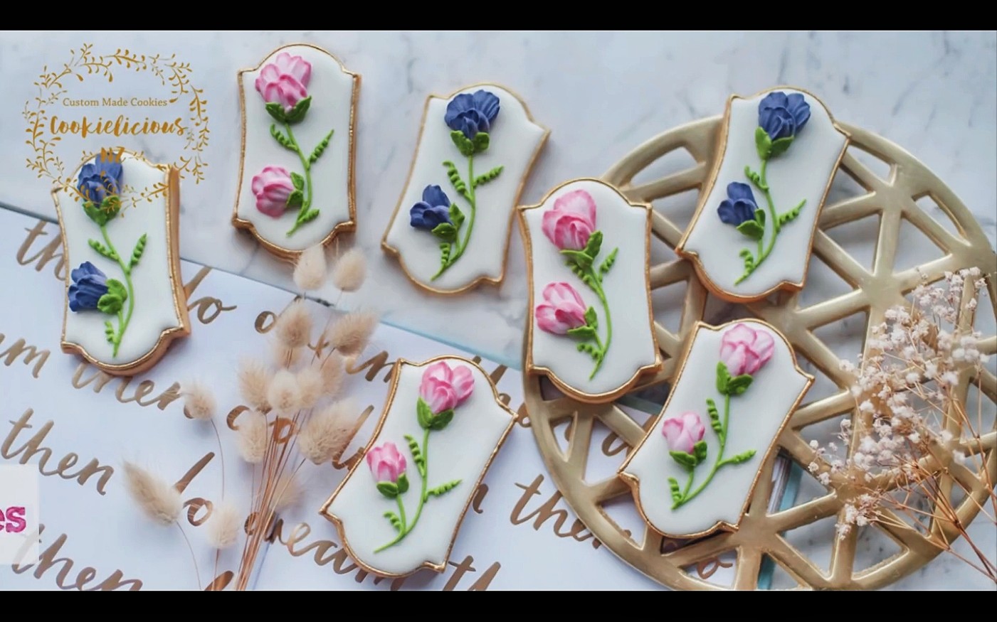 7815烘焙教程 [ 糖霜饼干] 裱花 立体花朵饼干 康乃馨 治愈系甜品