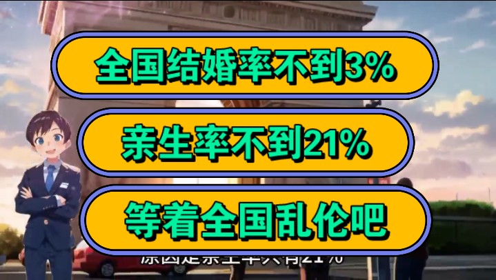 全国结婚率不到3%,亲生率不到21%,等着全国乱伦吧.哔哩哔哩bilibili