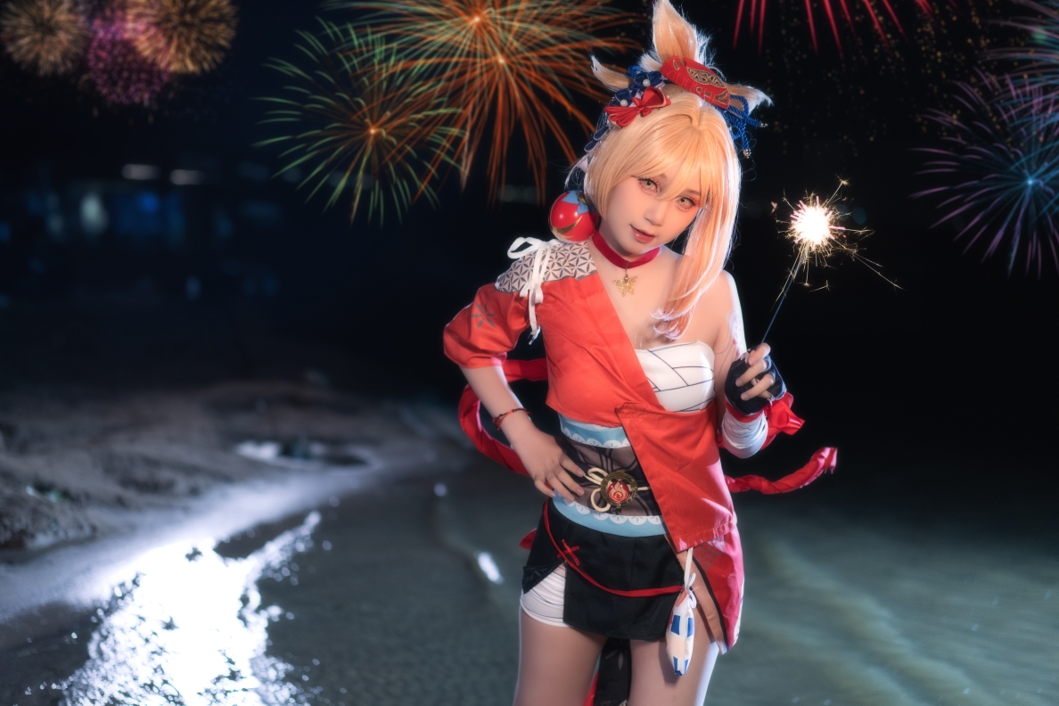原神 宵宫cos 一起放烟花啦