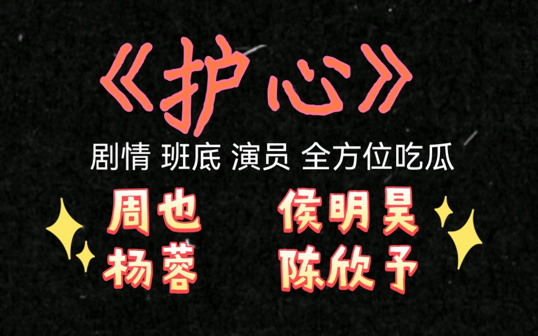 《护心》剧情 班底 演员 全方位吃瓜 周也 侯明昊 杨蓉 陈欣予哔哩哔哩bilibili