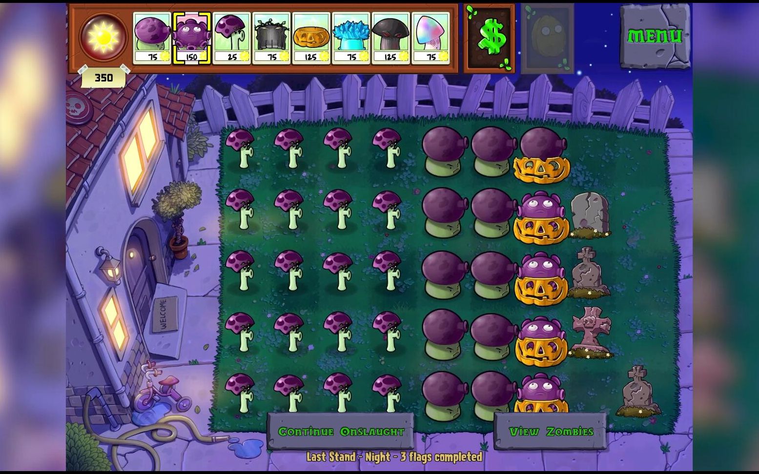 [图]Plants V.S. Zombies puzzle last stand-night植物大战僵尸解谜模式最后的夜晚