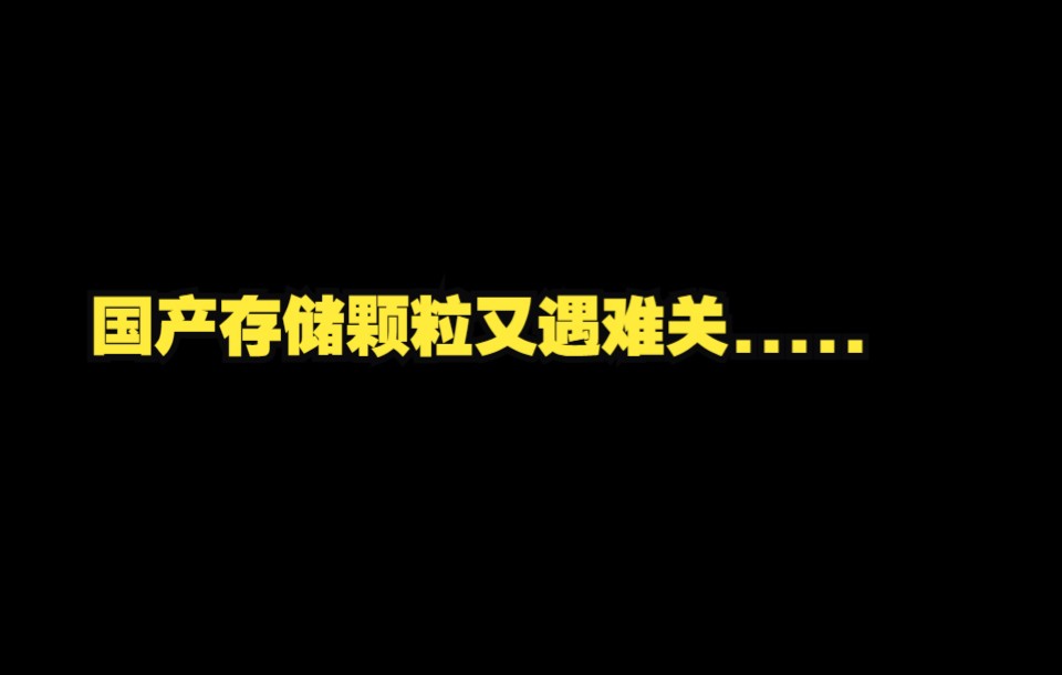 国产存储颗粒又遇难关了....哔哩哔哩bilibili