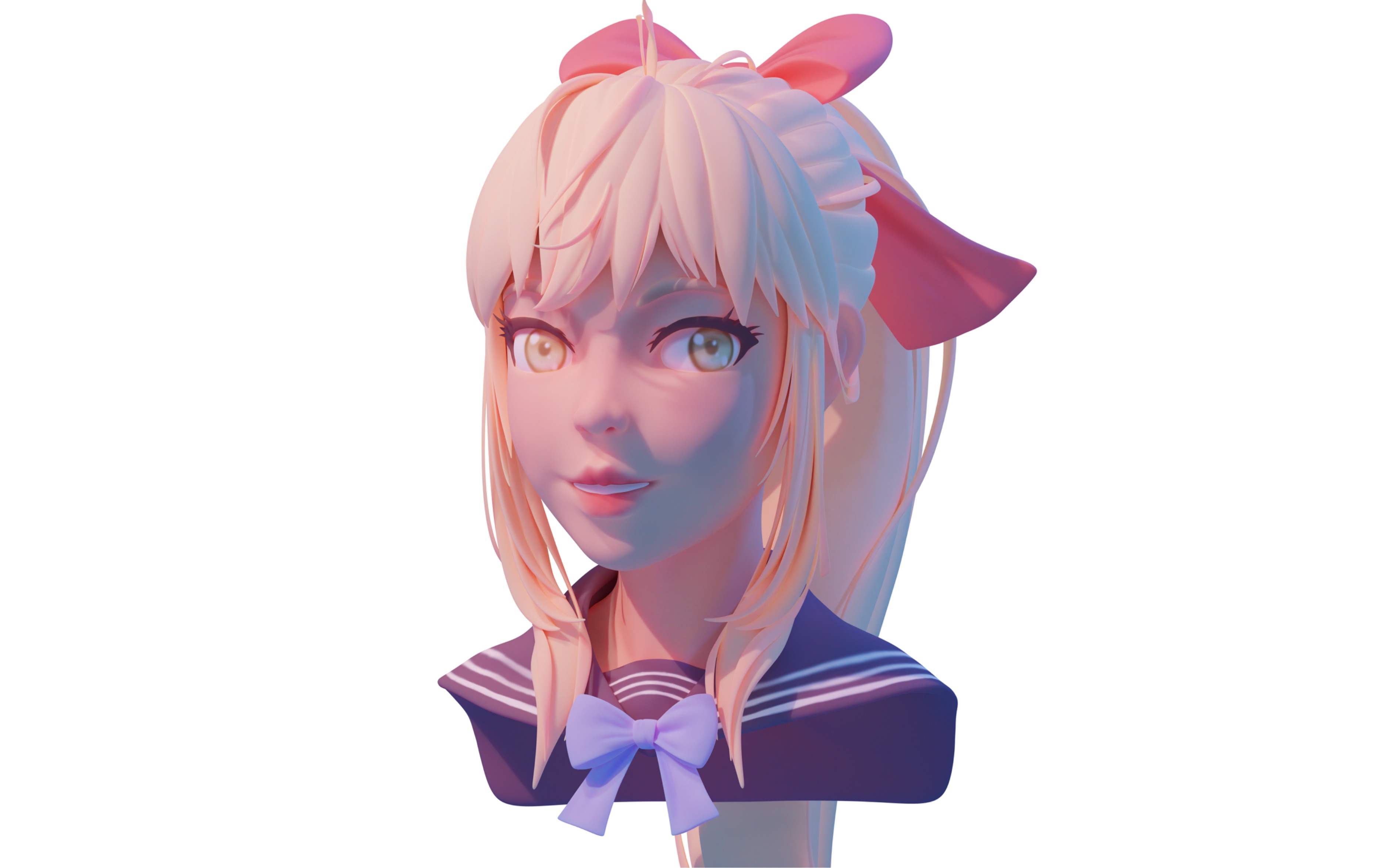 二次元妹子blender预览