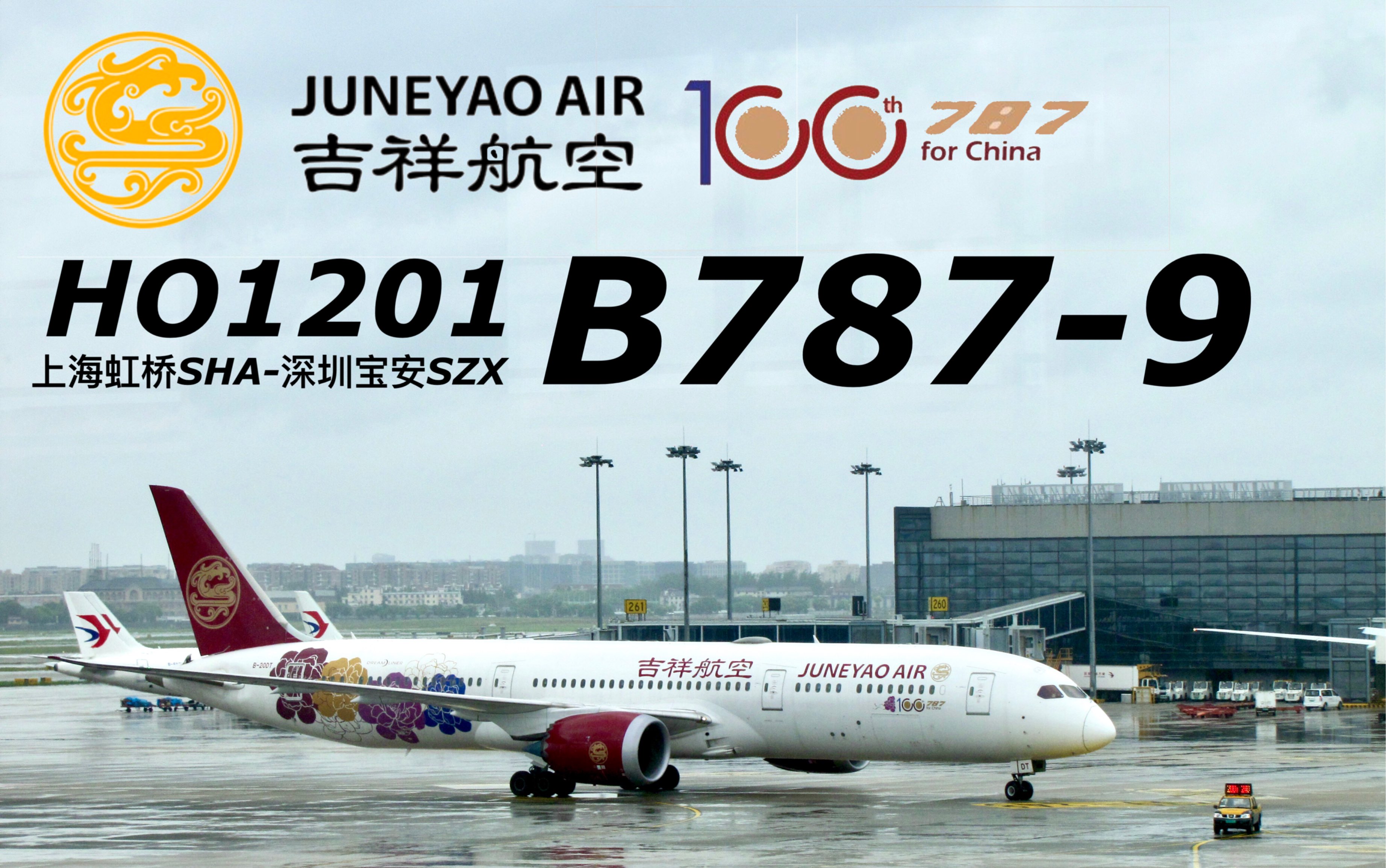 全中国最好看的787!搭乘吉祥航空梦旅生花彩绘波音787梦想客机|在飞机上开箱飞机模型|吉祥航空|HO1201|上海虹桥深圳宝安|波音7879|B20DT哔哩哔哩...