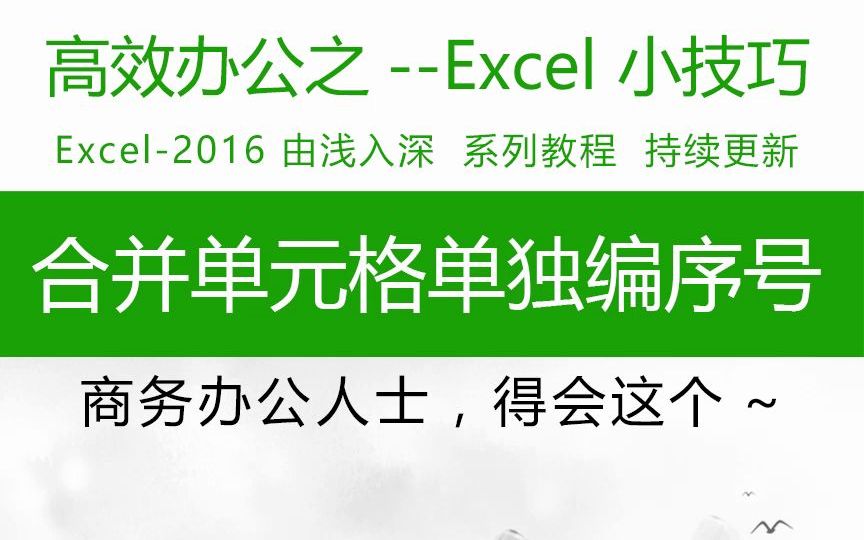 实用技巧!给合并单元格加序号,办公室文职表格制作技巧,从入门到提高 #Excel #wps表格技巧 #excel表格函数哔哩哔哩bilibili