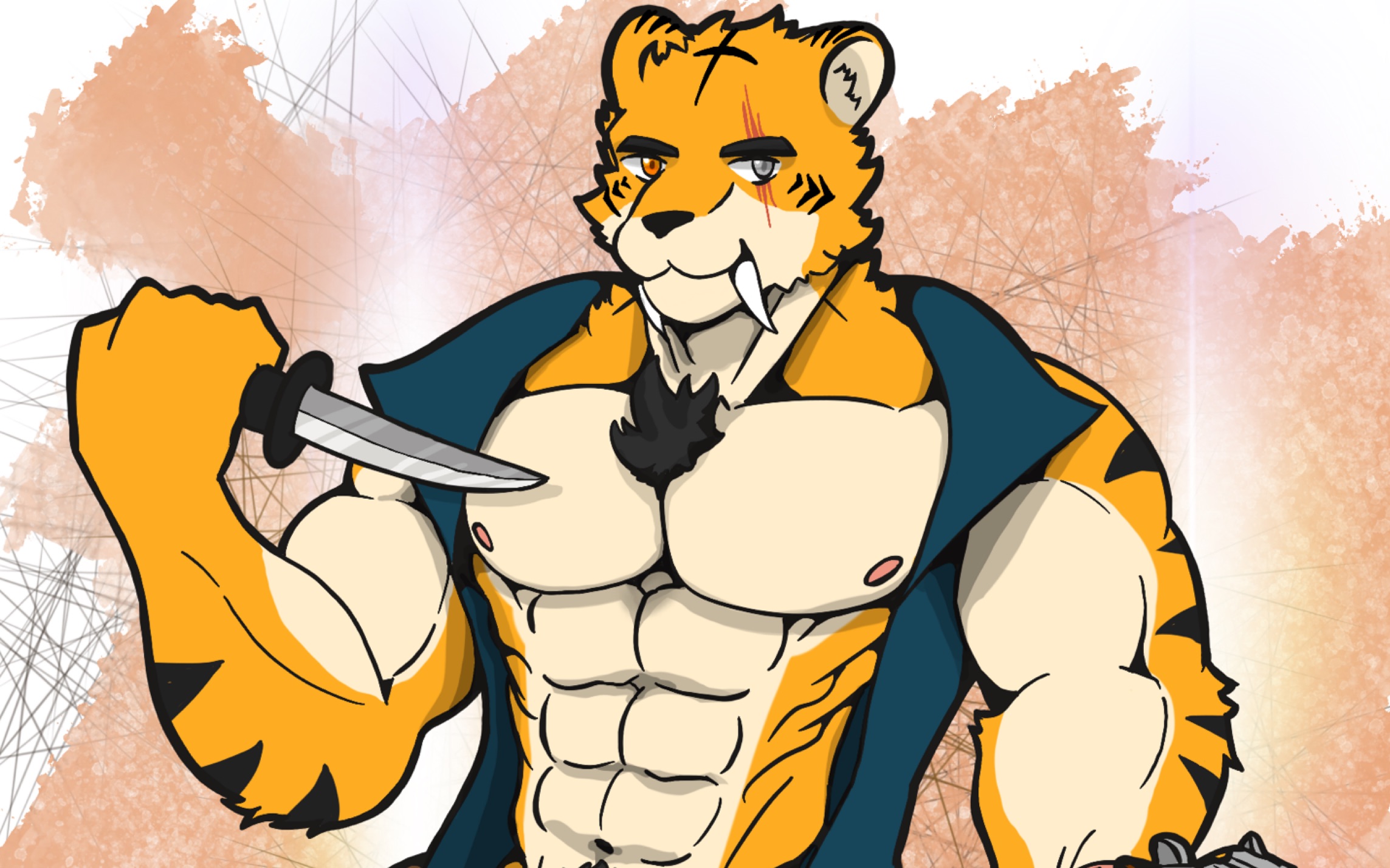 【furry绘画/无偿】帅气十足的剑齿虎