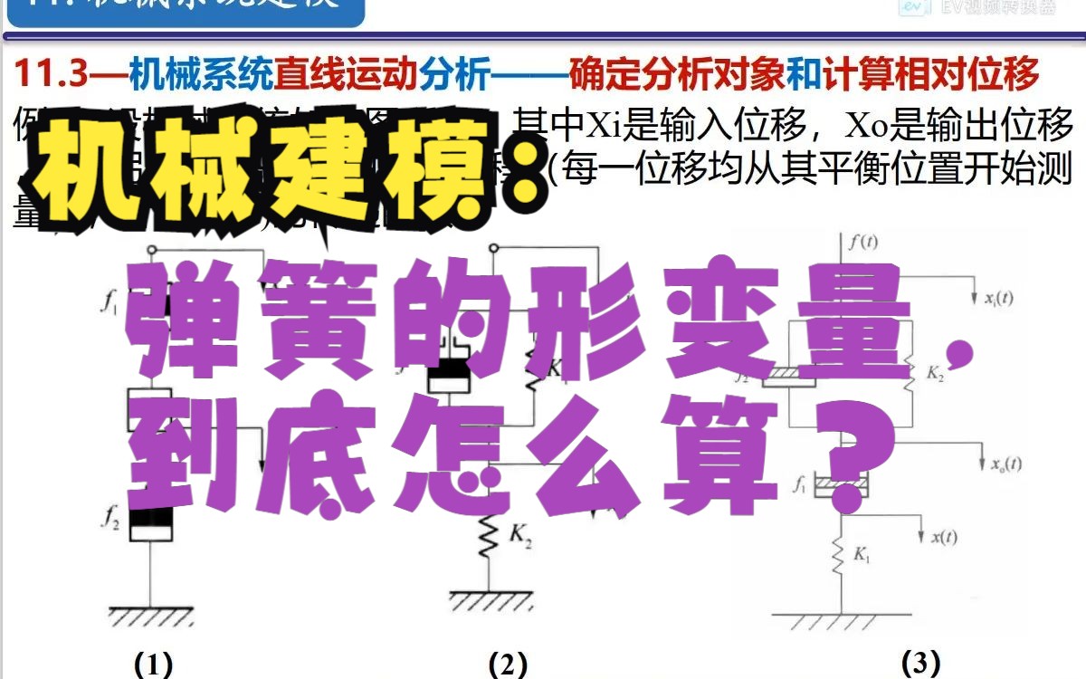 【零基础学自控】机械系统建模5:分析机械系统时,如何计算弹簧或阻尼器的相对位移?哔哩哔哩bilibili