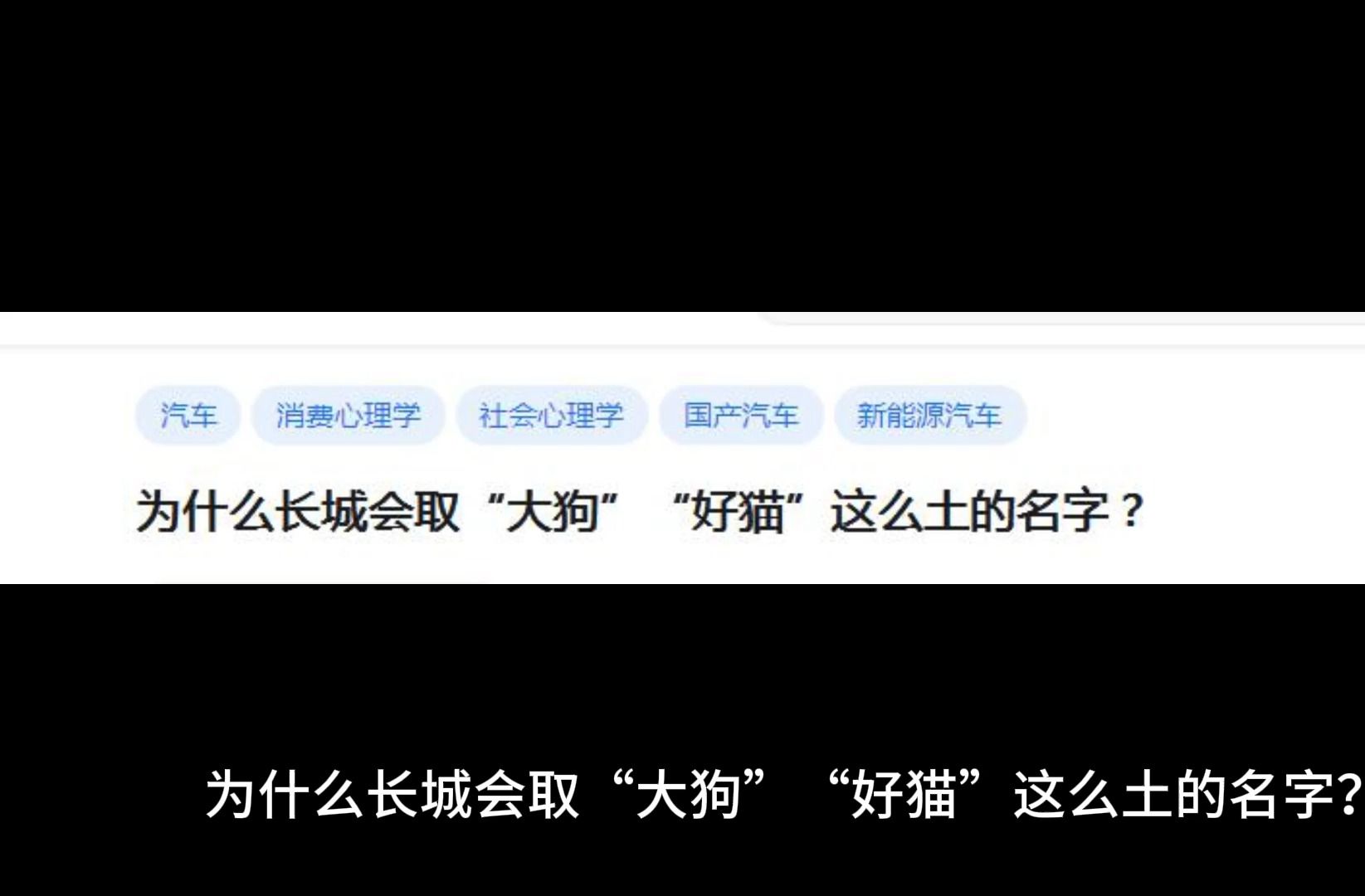 为什么长城会取“大狗”“好猫”这么土的名字?哔哩哔哩bilibili