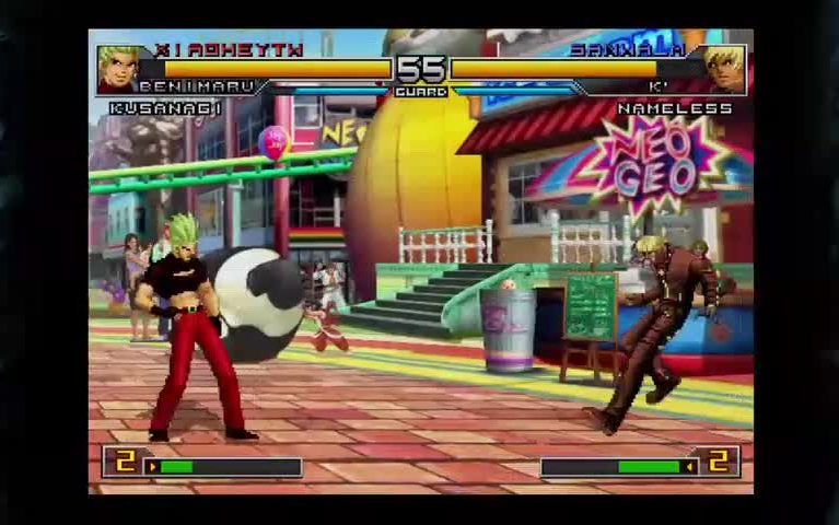 [图][KOF2002UM]小黑 VS M'；小黑 VS タツヤ