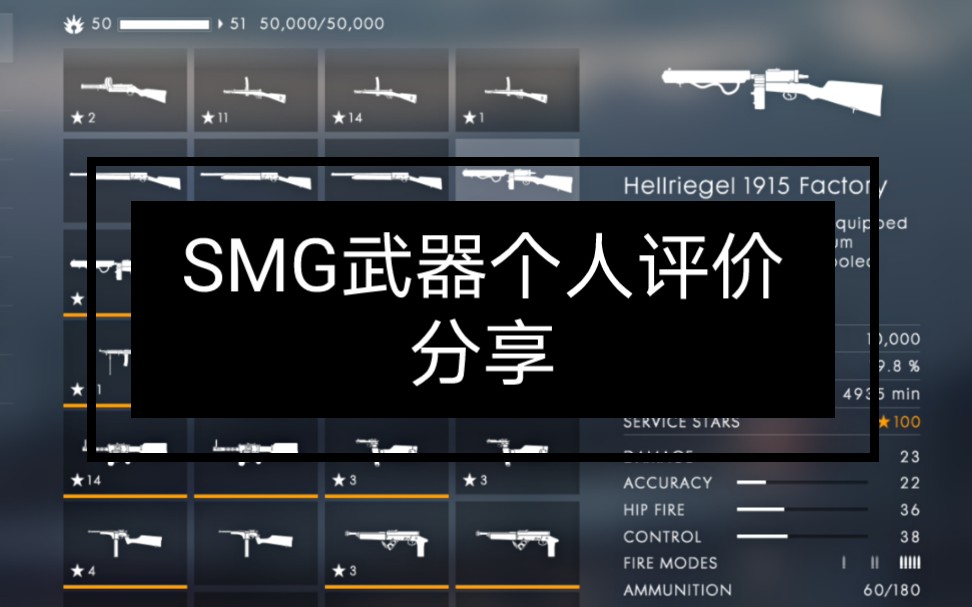 【小丁】(战地1) smg武器个人评价分享_战地1_游戏攻略