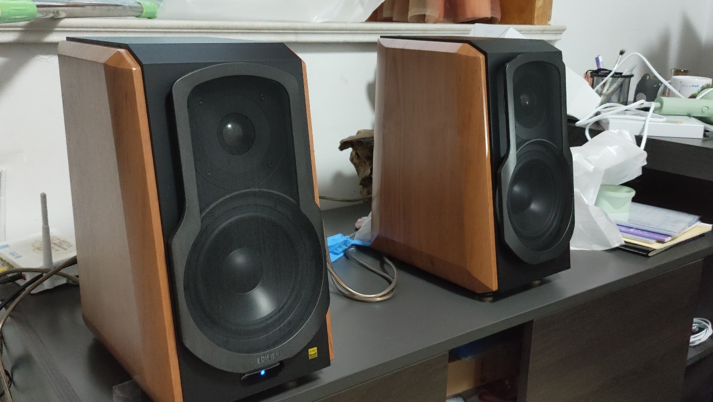 edifier/漫步者s1000mkii hifi电脑桌面音箱木纹色