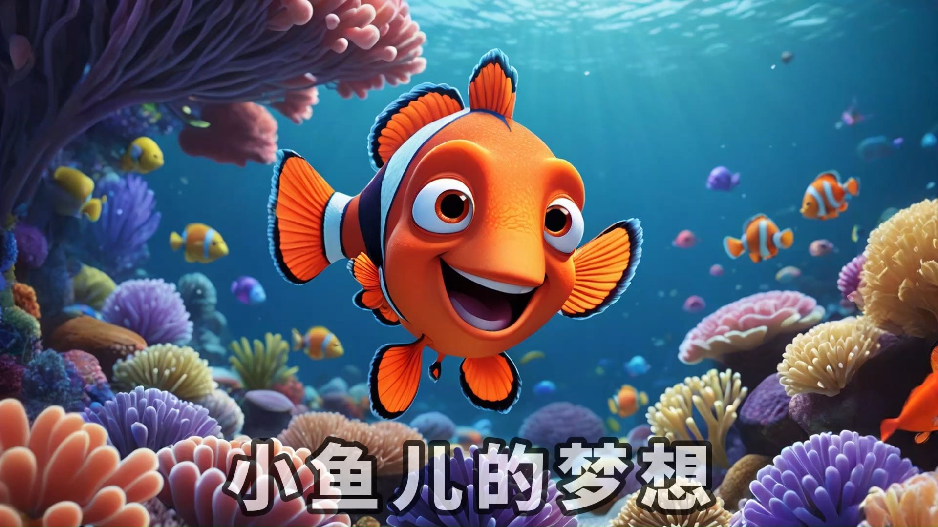 儿童睡前故事《小鱼儿的梦想》横版 梦想 冒险 勇气 友谊 探索