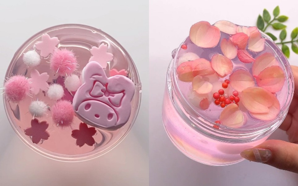 instagram粉粉嫩嫩的史莱姆和少女心的小姐姐-一天不吃饿的慌啊-解压