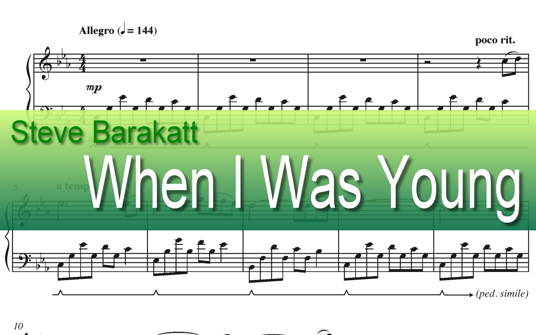 [图]Steve Barakatt - When I Was Young钢琴谱