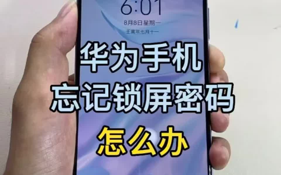自己的华为手机锁屏密码忘了怎么办