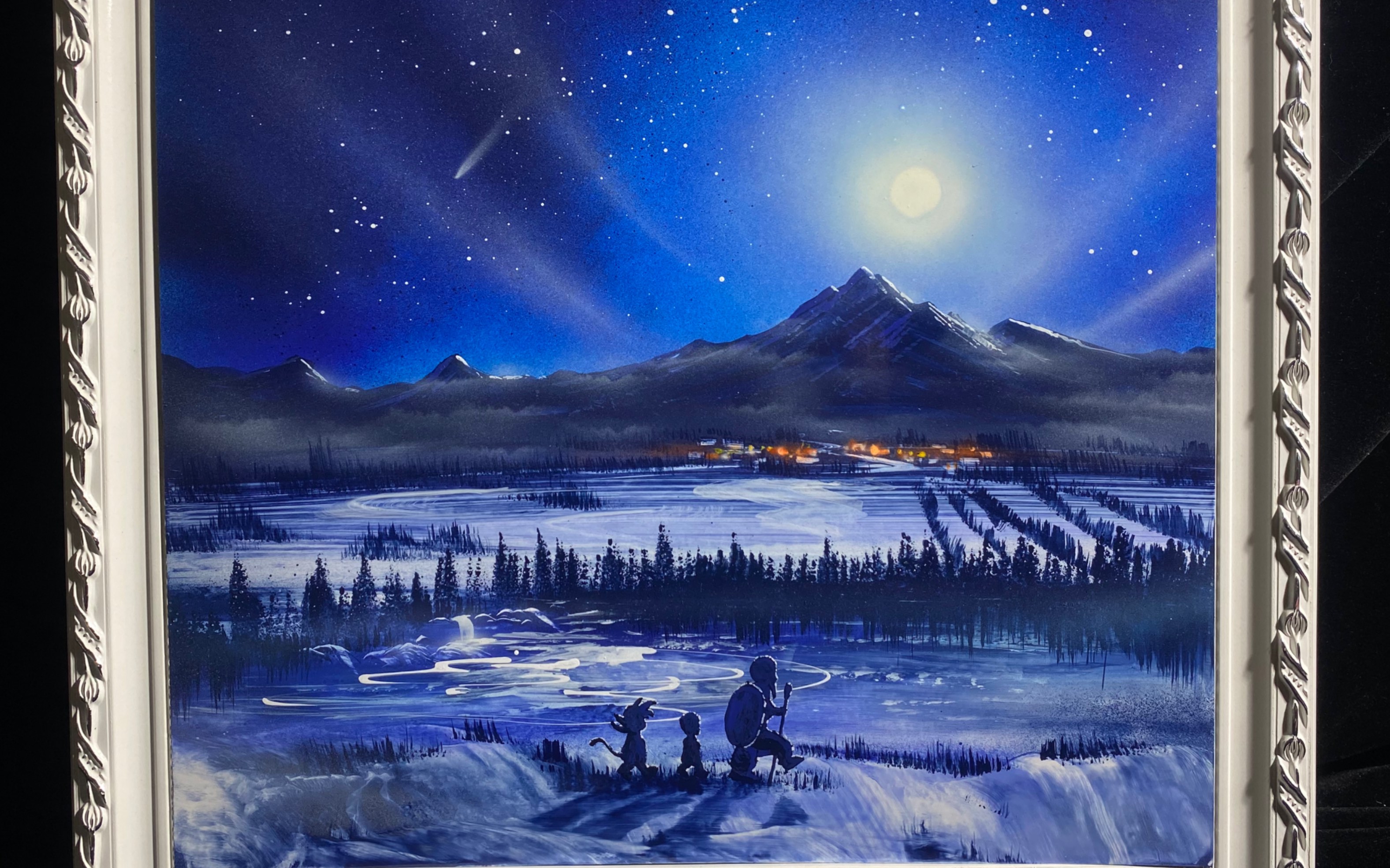 龙珠风景题材喷漆画