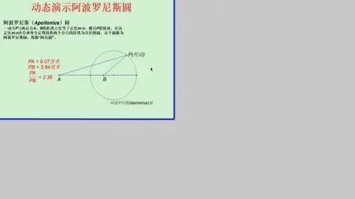 0163利用几何画板动态演示阿波罗尼斯圆