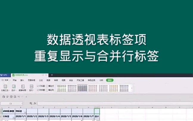 数据透视表,标签项重复显示与合并行标签, Office Excel电子表格哔哩哔哩bilibili