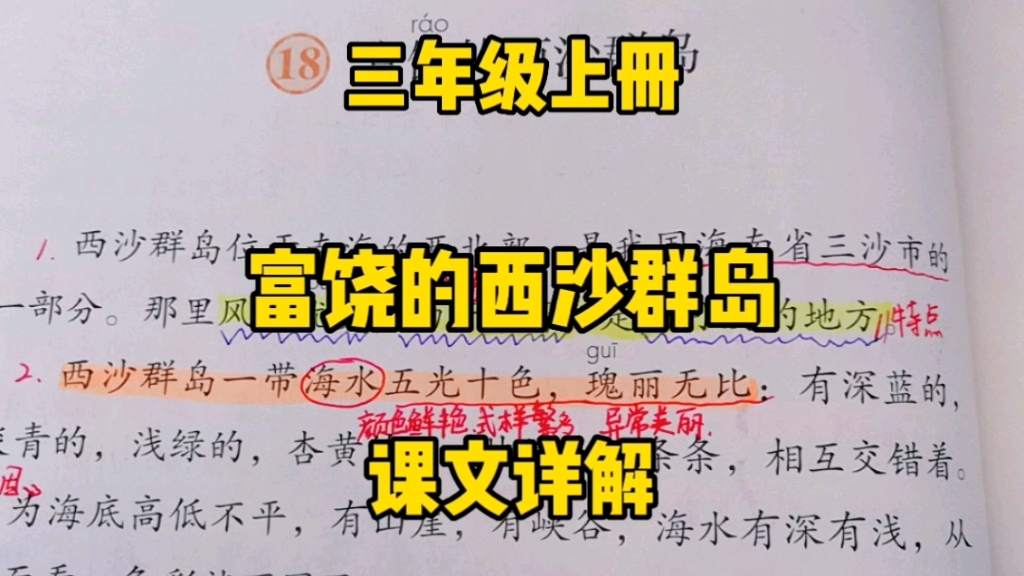 [图]三年级语文上册：一起走进《富饶的西沙群岛》感受它的美丽与可爱！