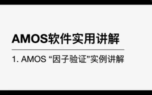 AMOS软件2-"因子验证"分析案例（南首尔大学）