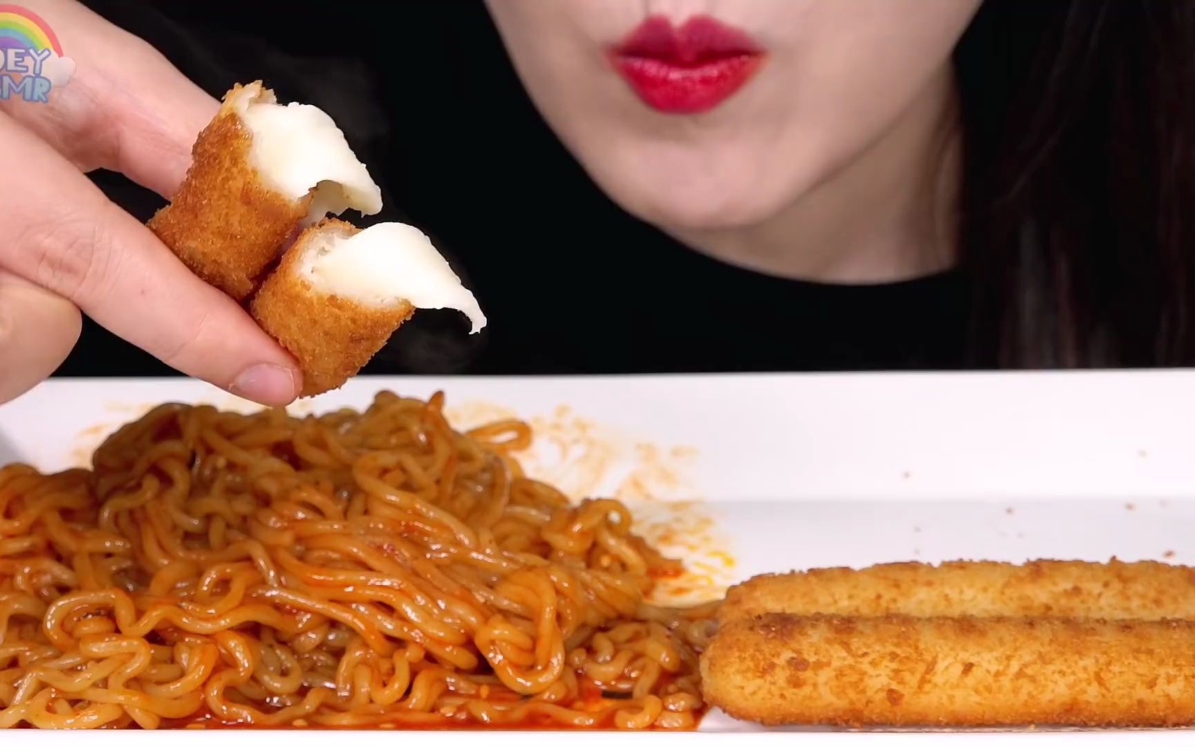 【沉浸式吃播】火鸡面芝士条吃播asmr