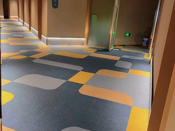 汉庭酒店走廊地毯 定制地毯 羊毛尼龙混纺地毯 环保阻燃地毯