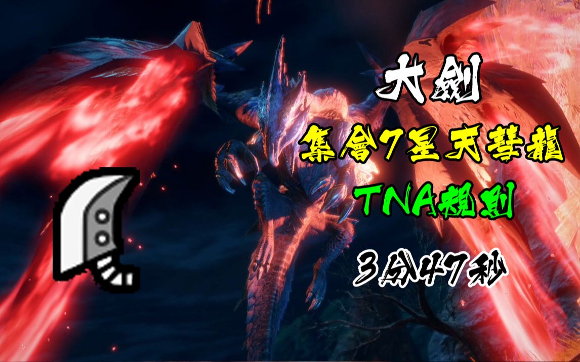 【怪物猎人崛起】大剑天彗龙3分47秒tna规则