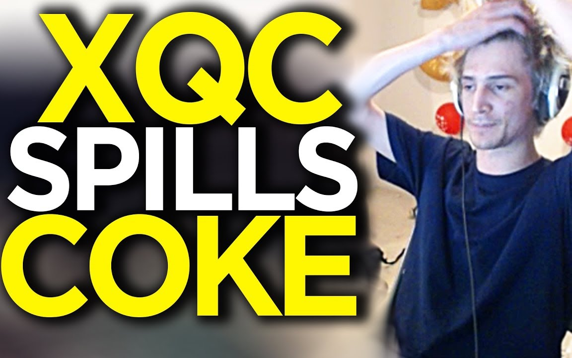 xqc spills coke on keyboard and has to improvise - overwatch