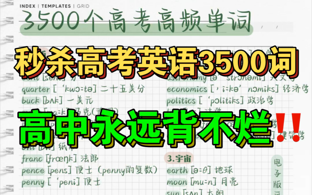 高考英语3500个高频词汇!高考核心英语单词!哔哩哔哩bilibili