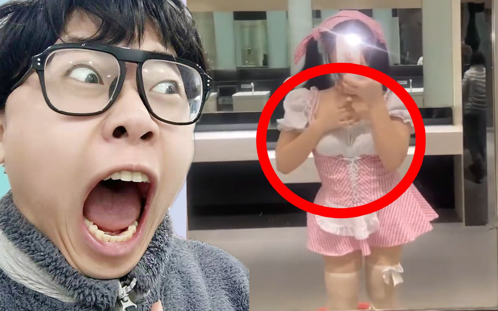 女厕所里打擦边球!_哔哩哔哩_bilibili