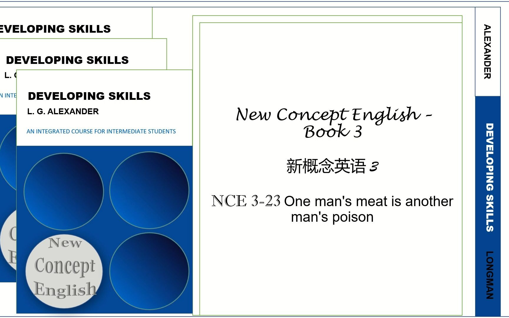 [图]NCE 3-23 One man's meat is another man's poisen_