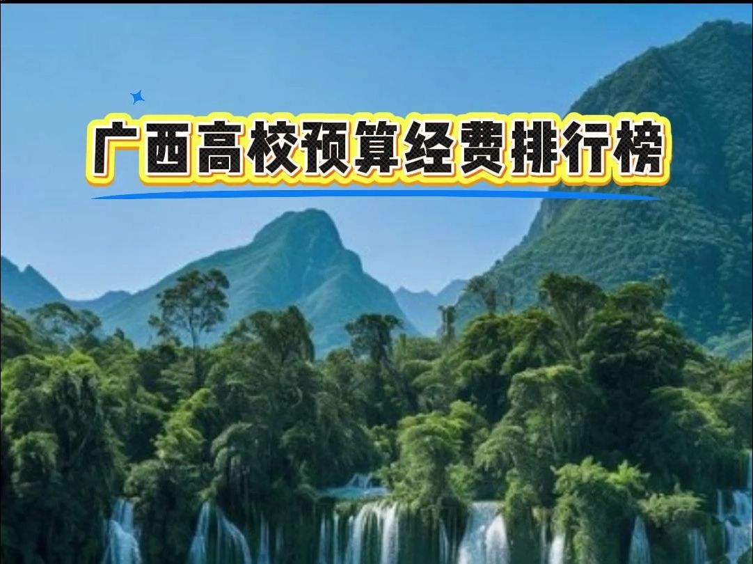 广西高校预算经费排行榜 高校经费 高校经费预算 高校预算 高校经费排名哔哩哔哩bilibili