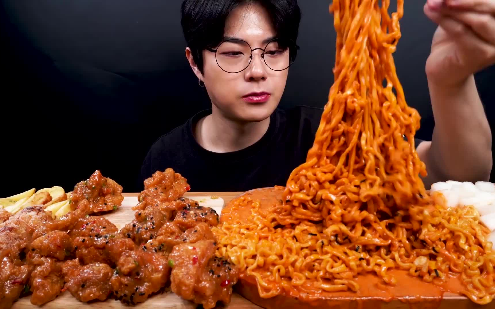 seyoung奶油火鸡面炸鸡嘎嘎香大口吃真过瘾韩国吃播