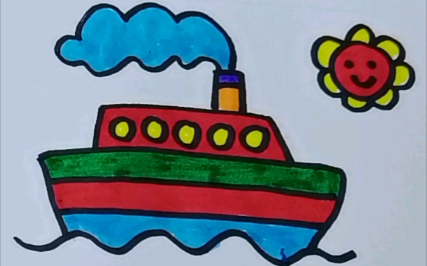 简笔画轮船08