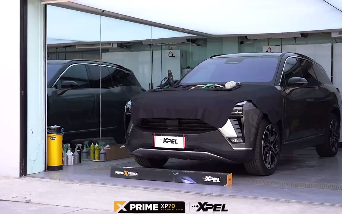 xpel西安汽车贴膜蔚来es8装贴太阳膜膜案例