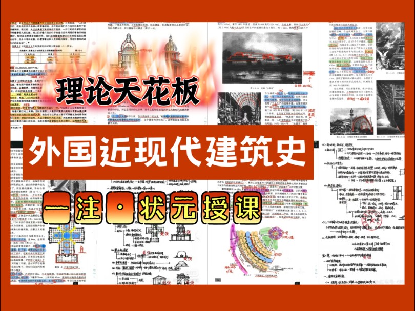 【美强刷书】《外国近现代建筑史》(1029页)【18~19世纪下半叶欧美建筑】建筑史知识考研名师,一注授课,状元思维深度讲解课本!哔哩哔哩bilibili