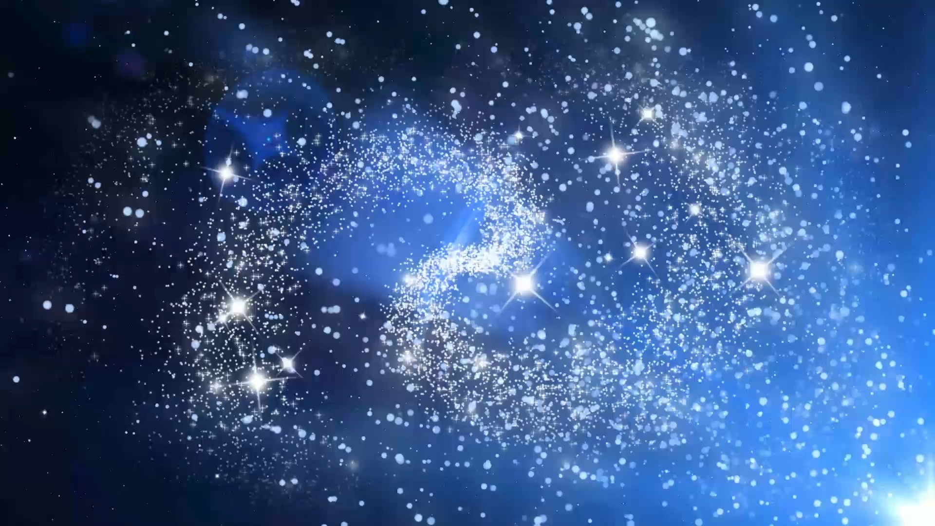 蓝色宇宙银河八卦旋转绽放粒子飞舞元素动态循环视频