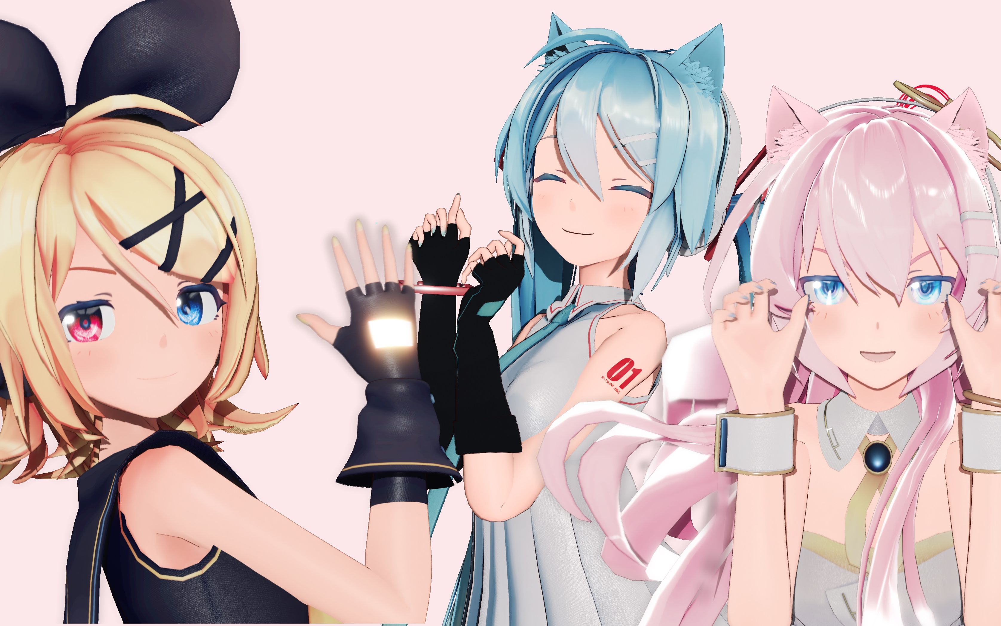 [4k]papatutuwawa sour式镜音リン×初音ミク×巡音ルカ_哔哩哔哩 (゜