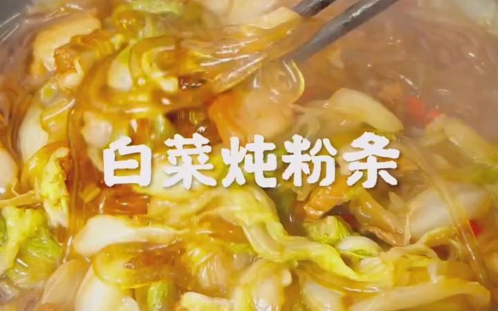 白菜炖粉条是最经典的一道东北菜!哔哩哔哩bilibili