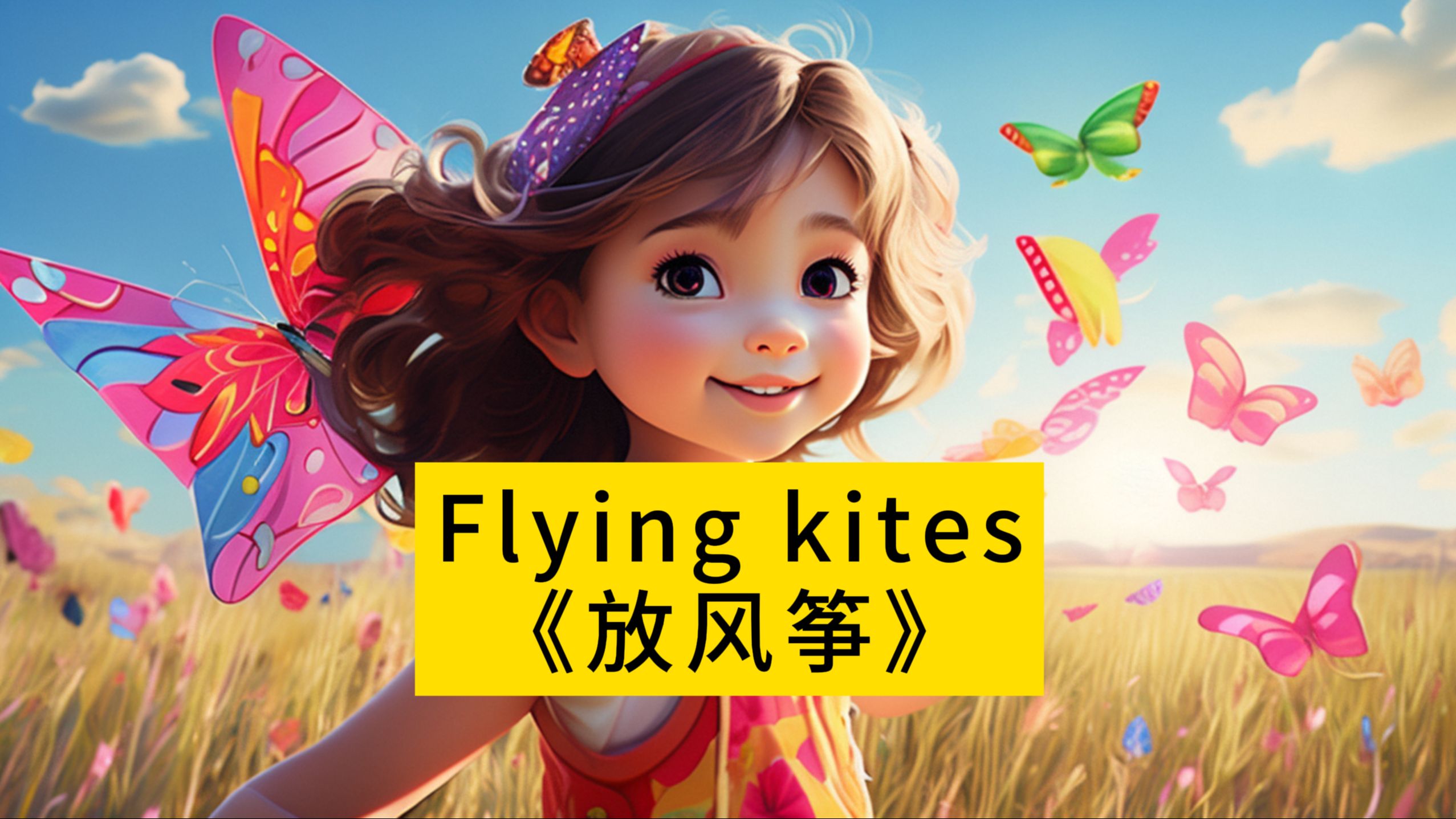 每日英语晨读跟读No.19: Flying kites 小学生学英语 小学生每日晨读打卡哔哩哔哩bilibili