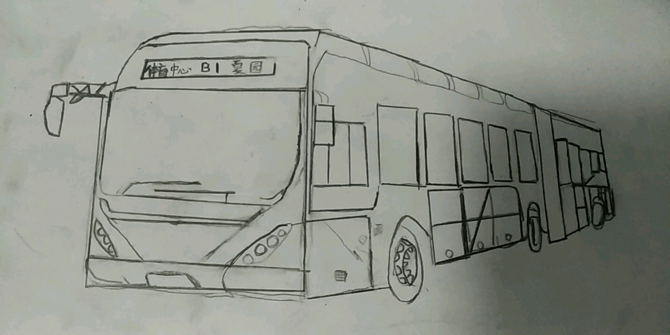 公交车素描图片图片