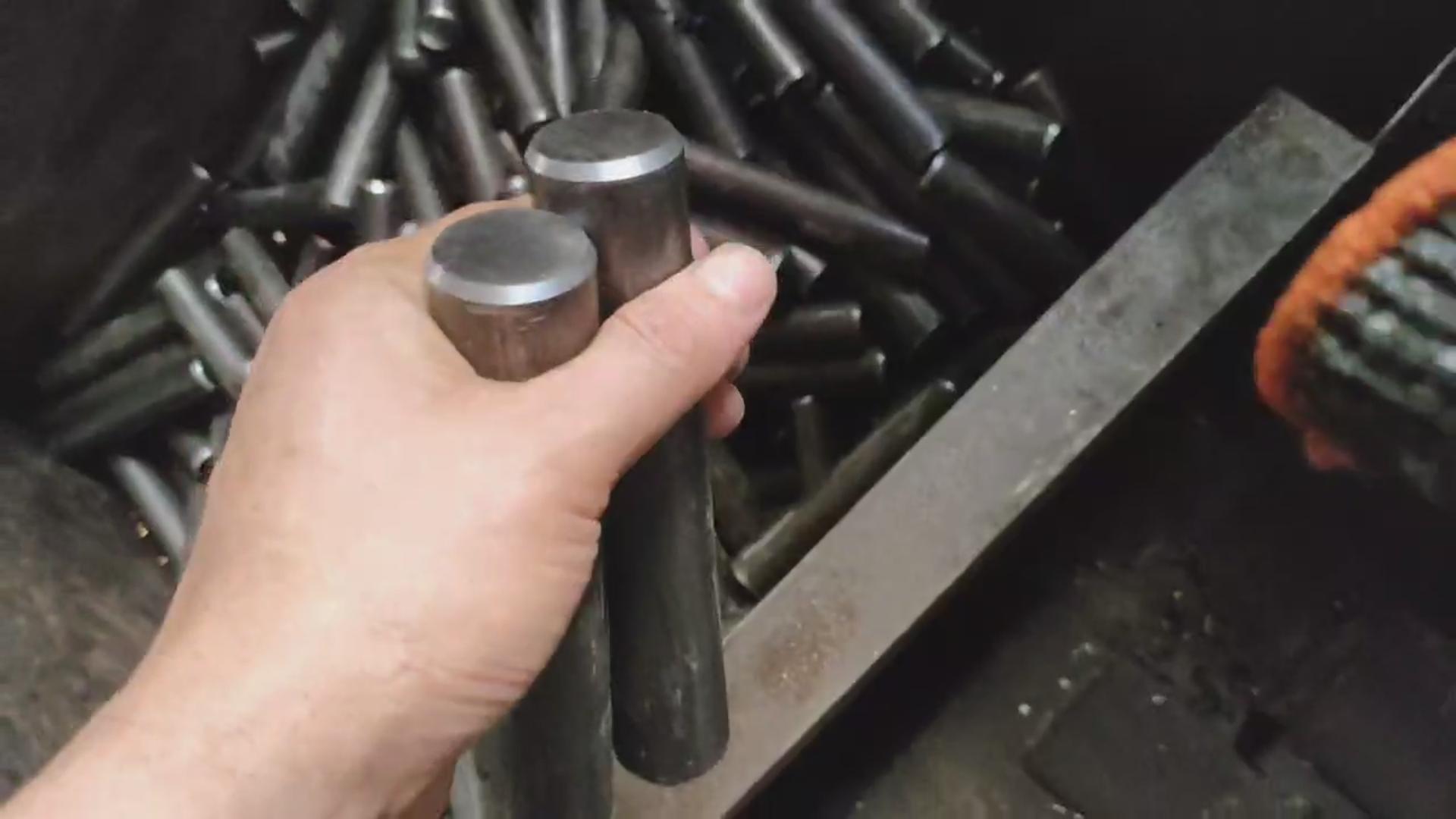 圆棒双头自动倒角机倒角效果