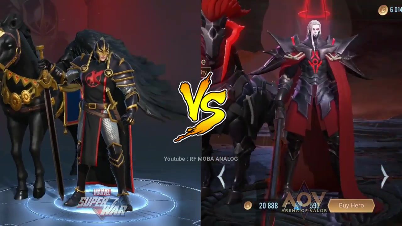 [图]Marvel Super War VS Arena Of Valor - Hero Compare Battle Side by Side - MSW VS